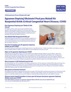 Egzamen Depistaj Oksimetri Poul pou Maladi K&egrave; Konjenital Kritik (Critical Congenital Heart Disease, CCHD)