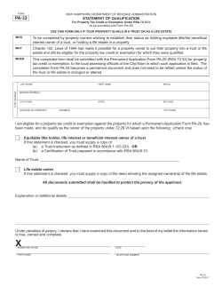 PA-33 STATEMENT OF QUALIFICATION