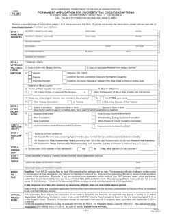 PA-29 PERMANENT APPLICATION FOR PROPERTY TAX CREDIT/EXEMPTIONS