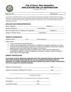 HB-316 Lot Restoration Application Form 2012