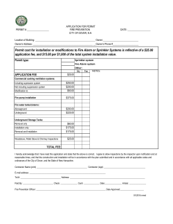 Fire Prevention Permit Application 2013 - 2014