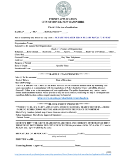 Application Raffle, Tag, or Block Party