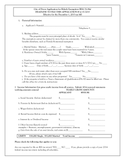 2015 Elderly Exemption Application