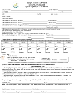 2013 Camp Kool Registration