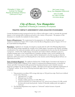Traffic Impact Assessment and Analysis Standards