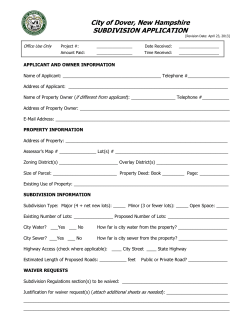 Subdivision of Land Application (2013)