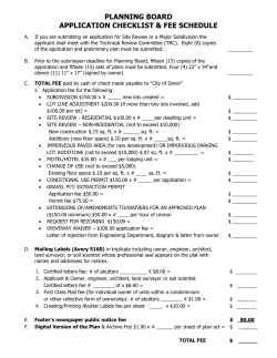 Planning Board Application Checklist (2013)