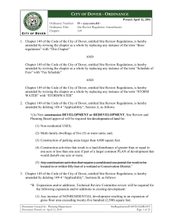 Posted Site Plan Regulation Amendments (2016)