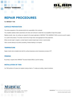 Marseal 7000 Repair Procedure