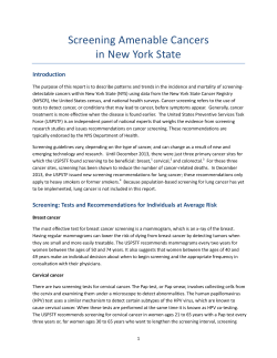 Screening Amenable Cancers in New York State