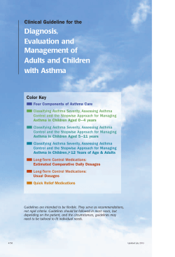 Clinical Guideline for the Diagnosis, Evaluation and Management of Adults and Children with Asthma - 2012