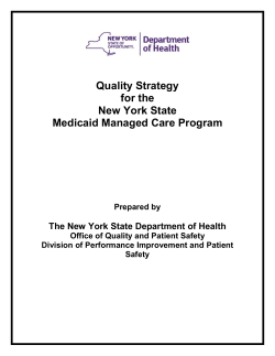 Quality Strategy of the Medicaid Managed Care Program