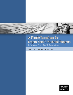 Medicaid Redesign Team Final Report and Action Plan