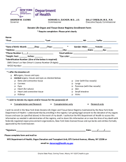 New York State Donate Life Registry Enrollment Form