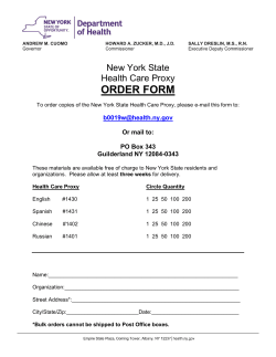 Health Care Proxy Form Order Form