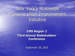 OLTC DRS - Gold STAMP Pressure Ulcer Improvement Initiative CMS Stakeholder's Conference PowerPoint Presentation - 9/28/2010