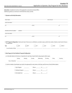 Schedule 7D - Application to Operate a Day Program for Non-Residents