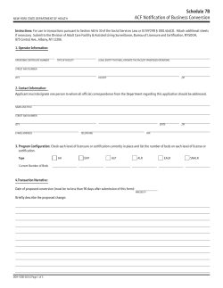Schedule 7B - ACF Notification of Business Conversion