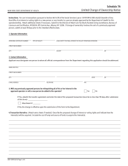 Schedule 7A - Limited Change of Ownership Notice