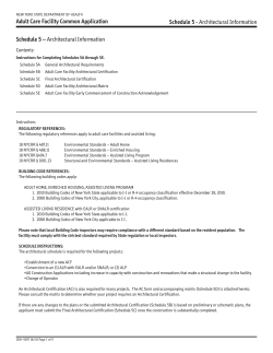 Schedule 5 Architectural Information