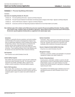 Schedule 2 Personal Qualifying Information