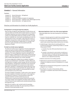 Schedule 1 General Information