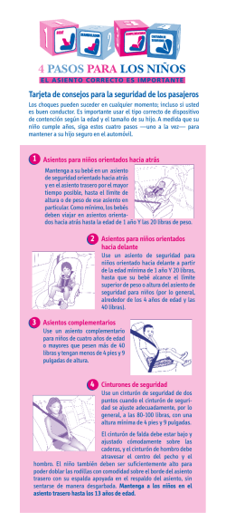 Tarjeta de consejos para la seguridad de los pasajeros