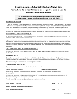 Formulario de consentimiento de los padres para el uso de instalaciones de bronceado