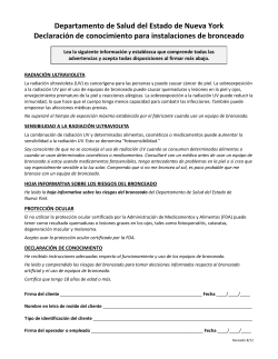 Declaraci n de conocimiento para instalaciones de bronceado