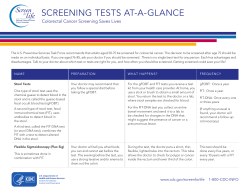 Screening Tests At a Glance