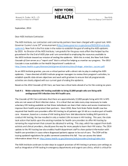 Letter to AIDS Institute Contractors, September 2014