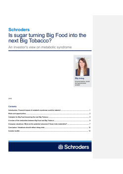 Is Sugar the Next Tobacco?