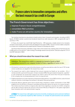 touted by the government as the "best research tax credit in Europe"