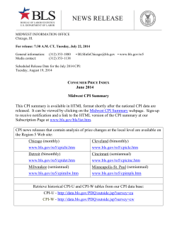 Consumer Price Index Summary for the Midwest - June 2014