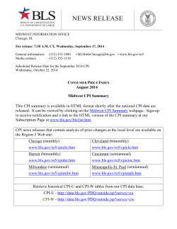 Consumer Price Index Summary for the Midwest - August 2014