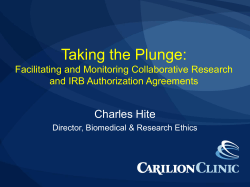 IRB Authorization Agreements