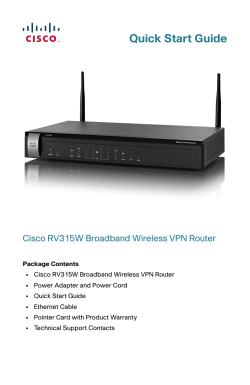 Cisco RV315W Broadband Wireless VPN Router Quick Start Guide