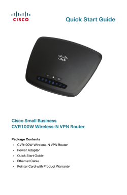 Cisco Small Business CVR100W Wireless-N VPN Router Quick Start Guide (English)