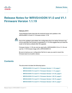 Release Notes for WRVS4400N V1.0 and V1.1 Firmware Version 1.1.19