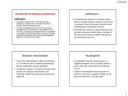 Lect 4 Reaction Mechanisms