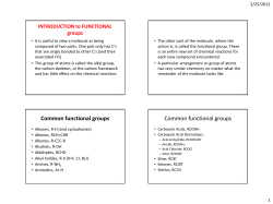 Lect 3 Functional groups