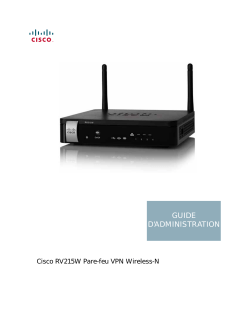 Cisco Small Business RV215W Wireless-N VPN Router Administration Guide (French)