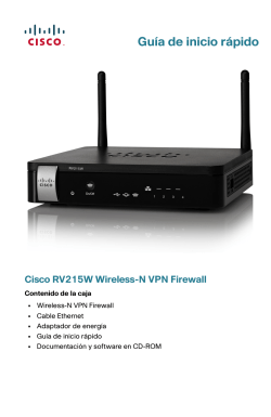 Cisco RV215W Wireless-N VPN Firewall Quick Start Guide (Spanish)