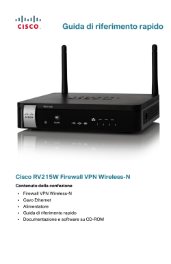 Cisco RV215W Wireless-N VPN Firewall Quick Start Guide (Italian)