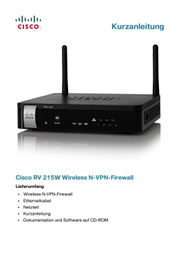 Cisco RV215W Wireless-N VPN Firewall Quick Start Guide (German)