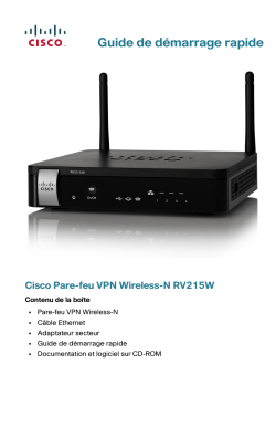 Cisco RV215W Wireless-N VPN Firewall Quick Start Guide (French)