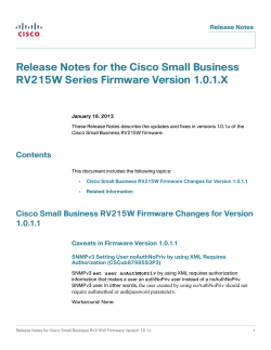 Release Notes for the Cisco Small Business RV215W Series Firmware Version 1.0.1.X
