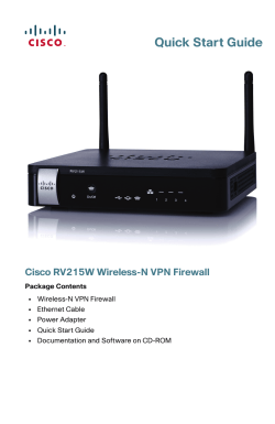 Cisco RV215W Wireless-N VPN Firewall Quick Start Guide (English)