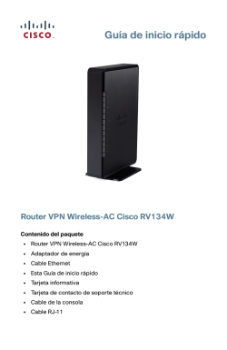 Cisco RV134W VDSL2 Wireless-AC VPN Router Quick Start Guide (Spanish)