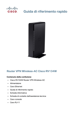 Cisco RV134W VDSL2 Wireless-AC VPN Router Quick Start Guide (Italian)